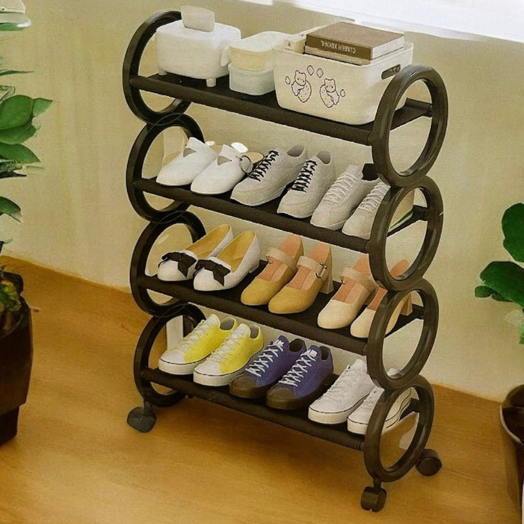 Rangement à chaussures élégant à 4 niveaux