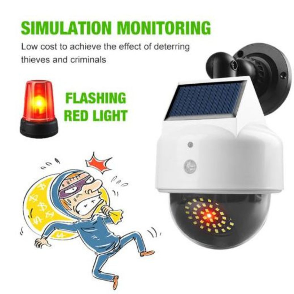 Caméra de surveillance factice à énergie solaire