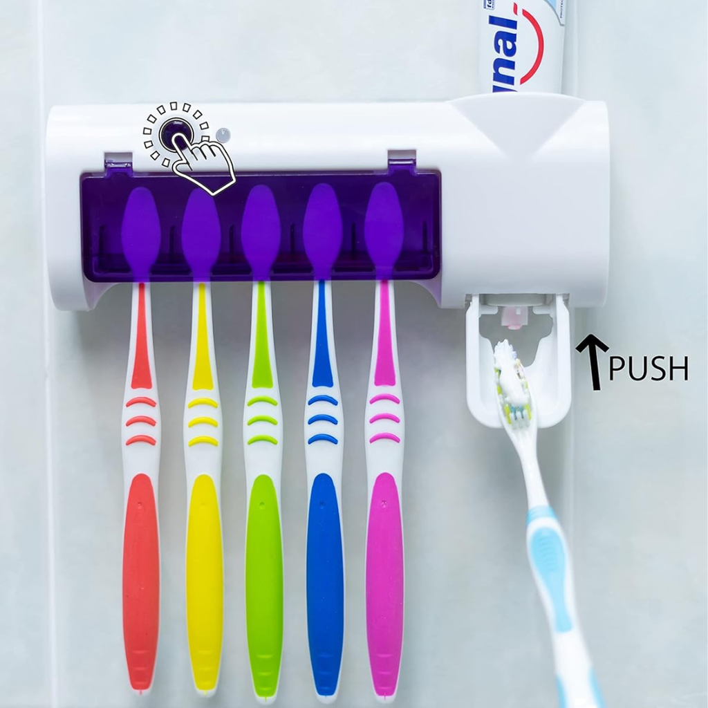 Distributeur Dentifrice Automatique + Porte Brosses A Dents