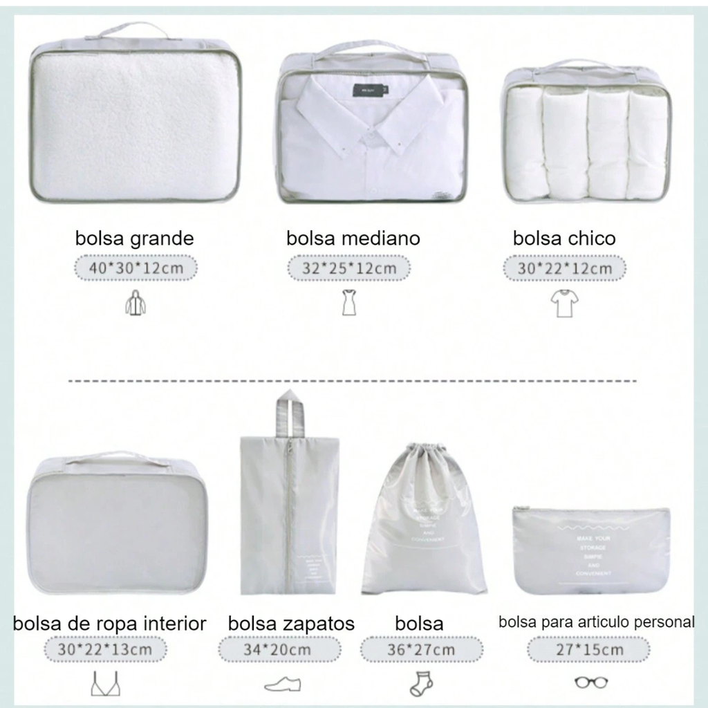 Organisateur De Voyage 7 Pièces