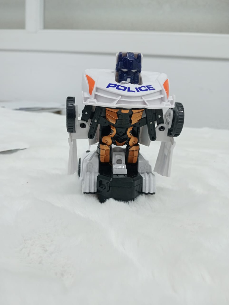 Voiture de Police Transformable en Robot 2-en-1