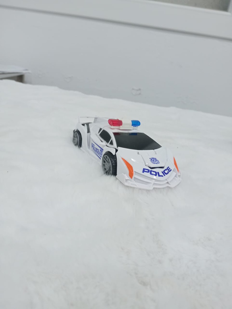 Voiture de Police Transformable en Robot 2-en-1