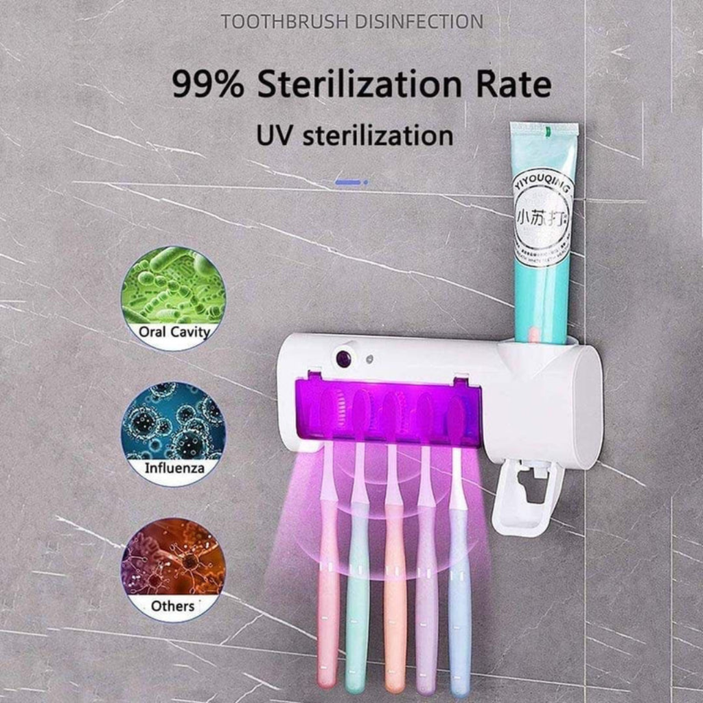 Distributeur Dentifrice Automatique + Porte Brosses A Dents