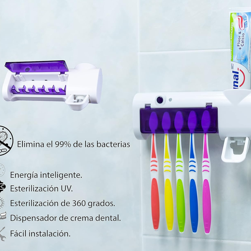 Distributeur Dentifrice Automatique + Porte Brosses A Dents