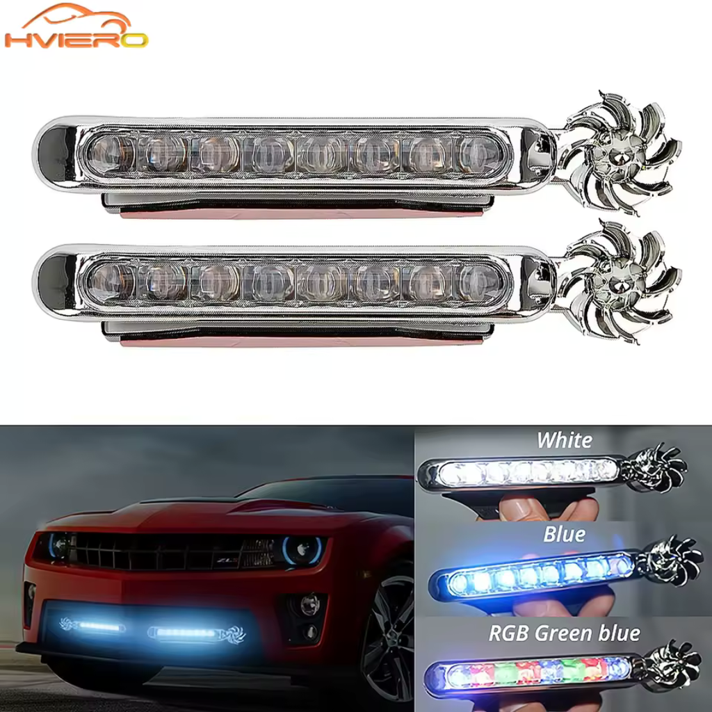 Phares de voiture à LED alimentés par le vent