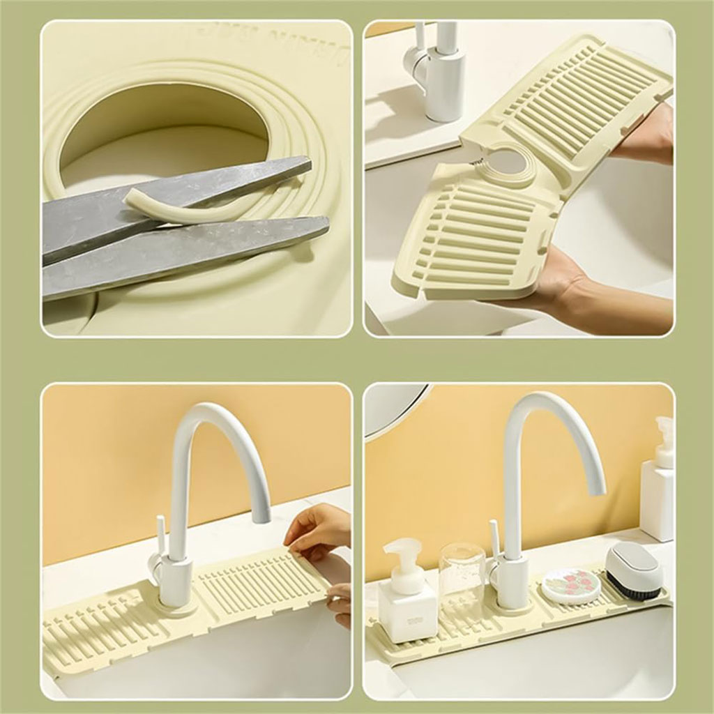 Tapis absorbant en silicone pour robinet