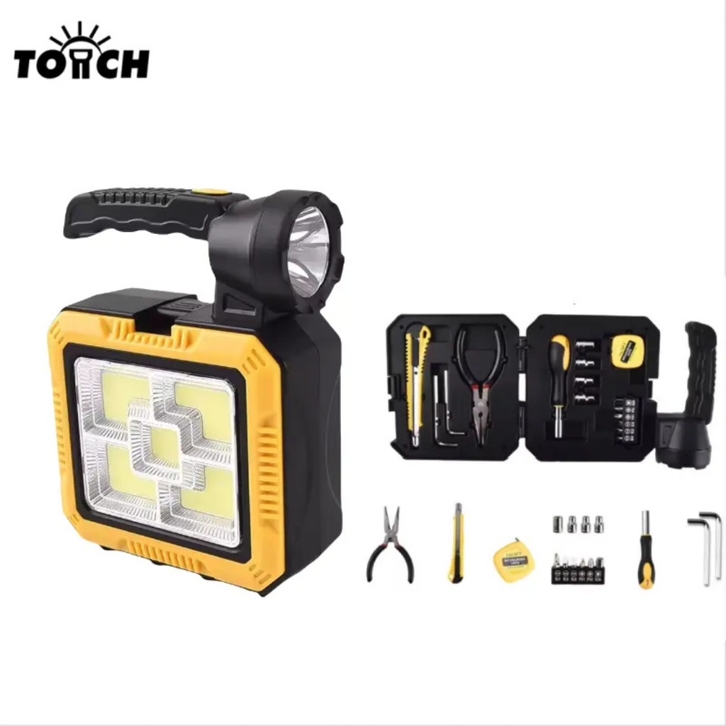 Lampe solaire portable avec boîte à outils