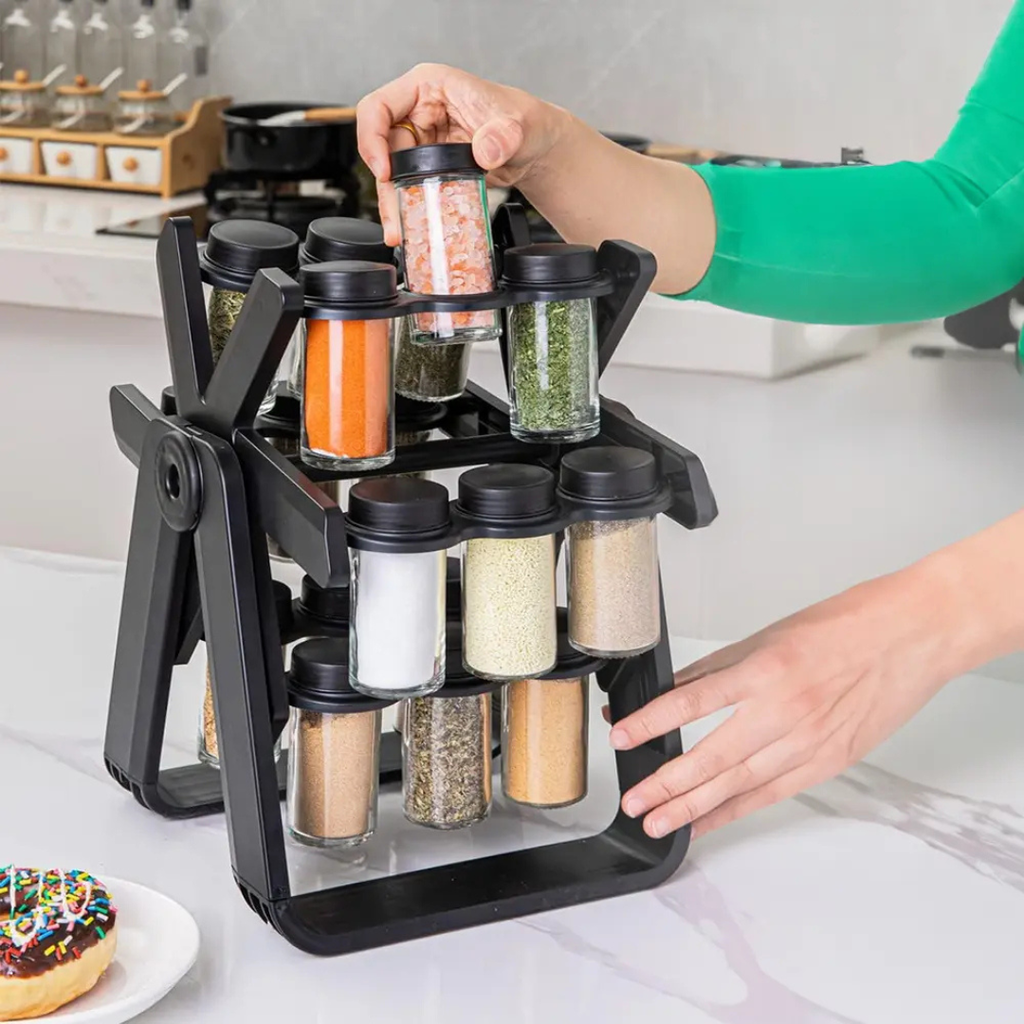 Présentoir À Épices 18 Pots Plastique