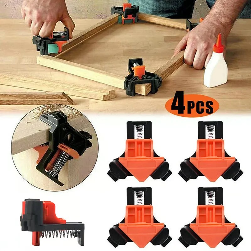 Serre-joint d'Angle 90° – Lot de 4 Pièces