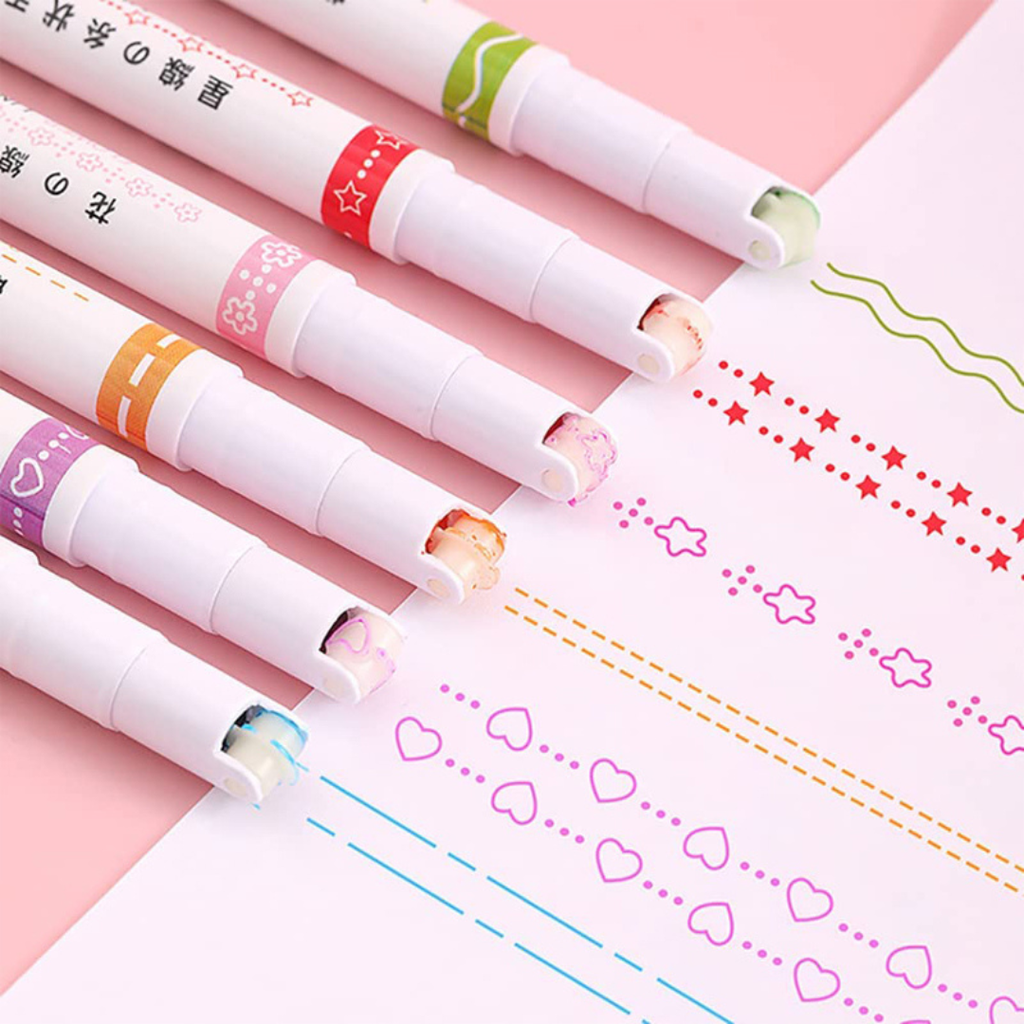 Stylo surligneur de courbe 6 pièces